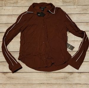 NWT Forever 21 Contemporary Button Down Top